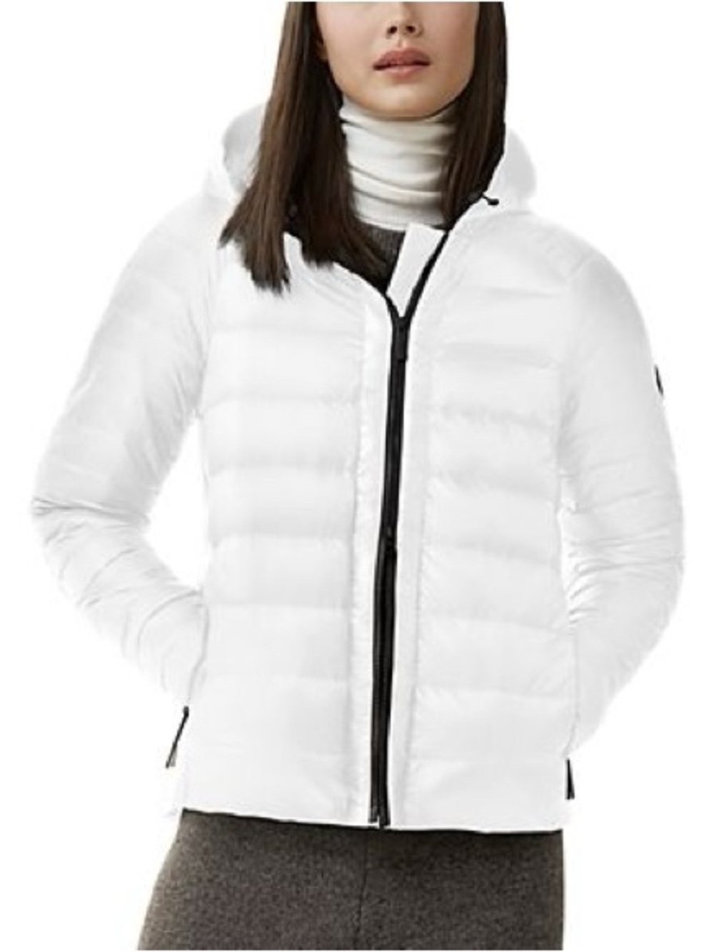 Canada Goose HyBridge Lite Hooded Down Puffer Jacket White Women’s S